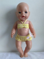 Baby born bikini geel-wit gestreept