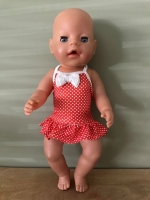 Baby born badpak met stip en ruche