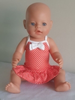 Baby born badpak met stip en ruche