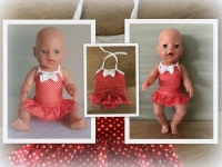 Baby born badpak met stip en ruche